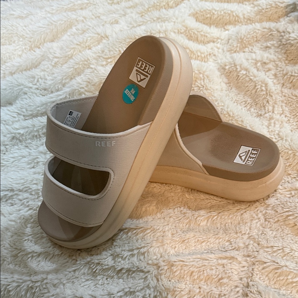 Reef Tan Double Strap Slides - Picture 2 of 2